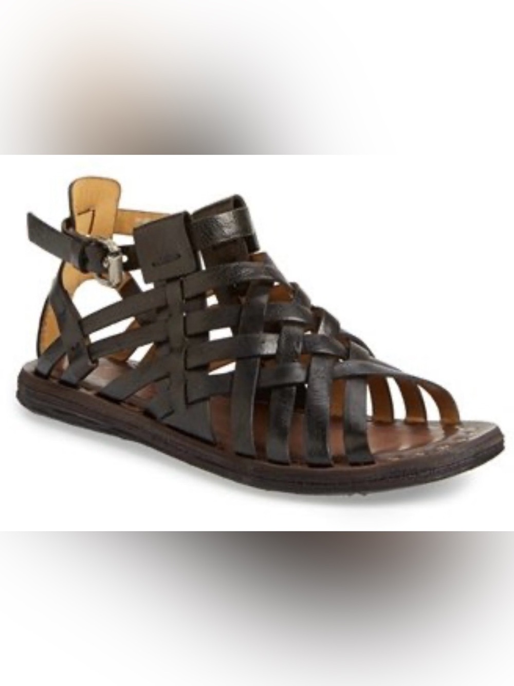 A.S. 98 Ralston distressed leather gladiator style sandal